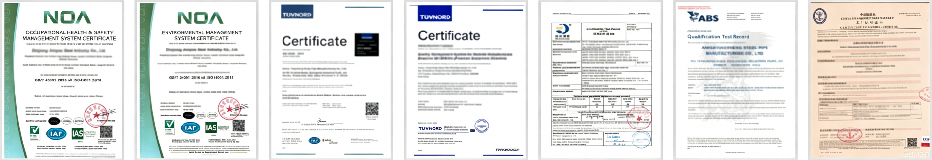 Zhuoli Pipeline Certificates