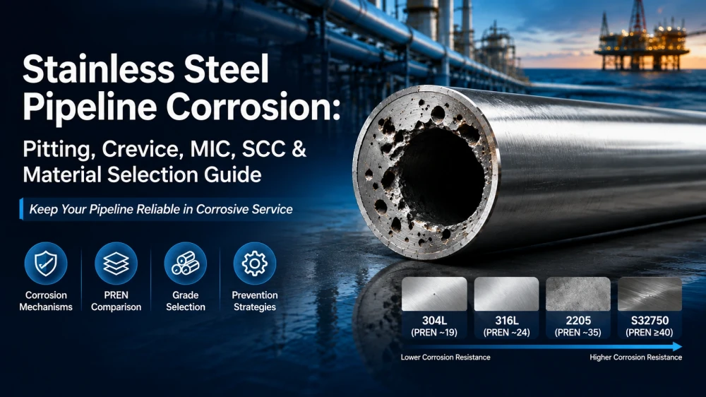 Stainless Steel Pipeline Corrosion: Pitting, Crevice, MIC, SCC & Material Solutions
